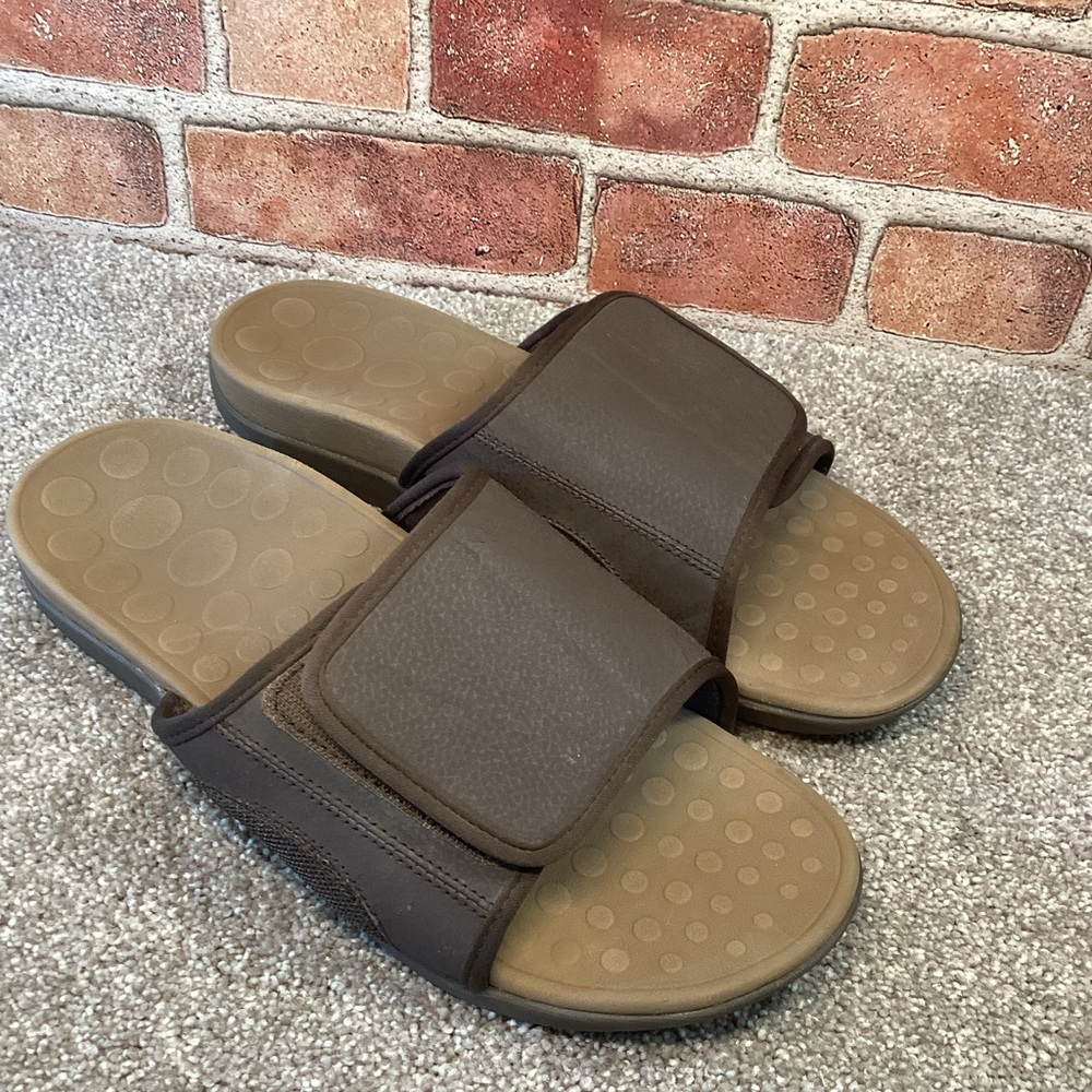 Orthaheel Rialto men’s Brown slide sandals size 12